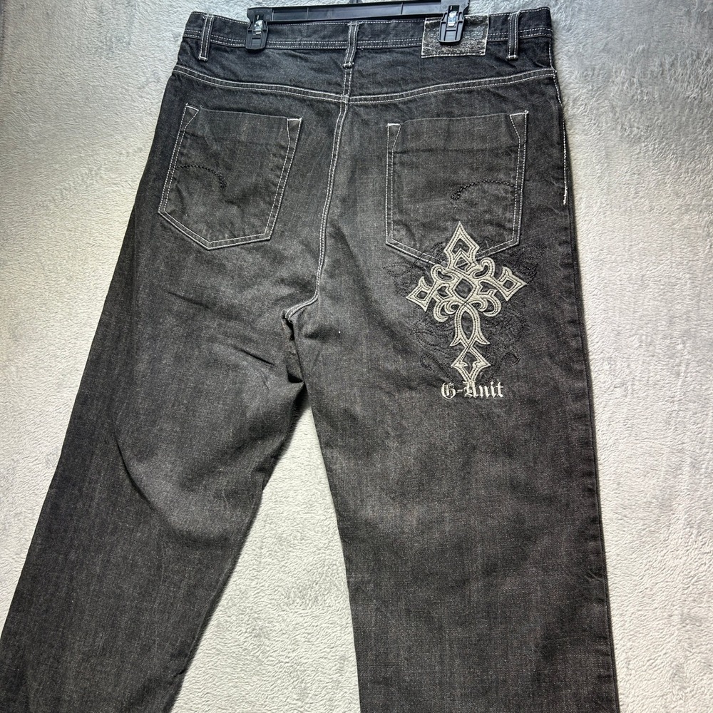 G-Unit Denim Company Mens 38x34 Baggy Jeans Stitch Cross Y2K HipHop Vintage RARE
